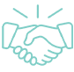 Two hands shaking, indicating tried and trusted